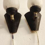 Metal and glass sconces. Spain, 1970s.