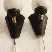 Metal and glass sconces. Spain, 1970s.