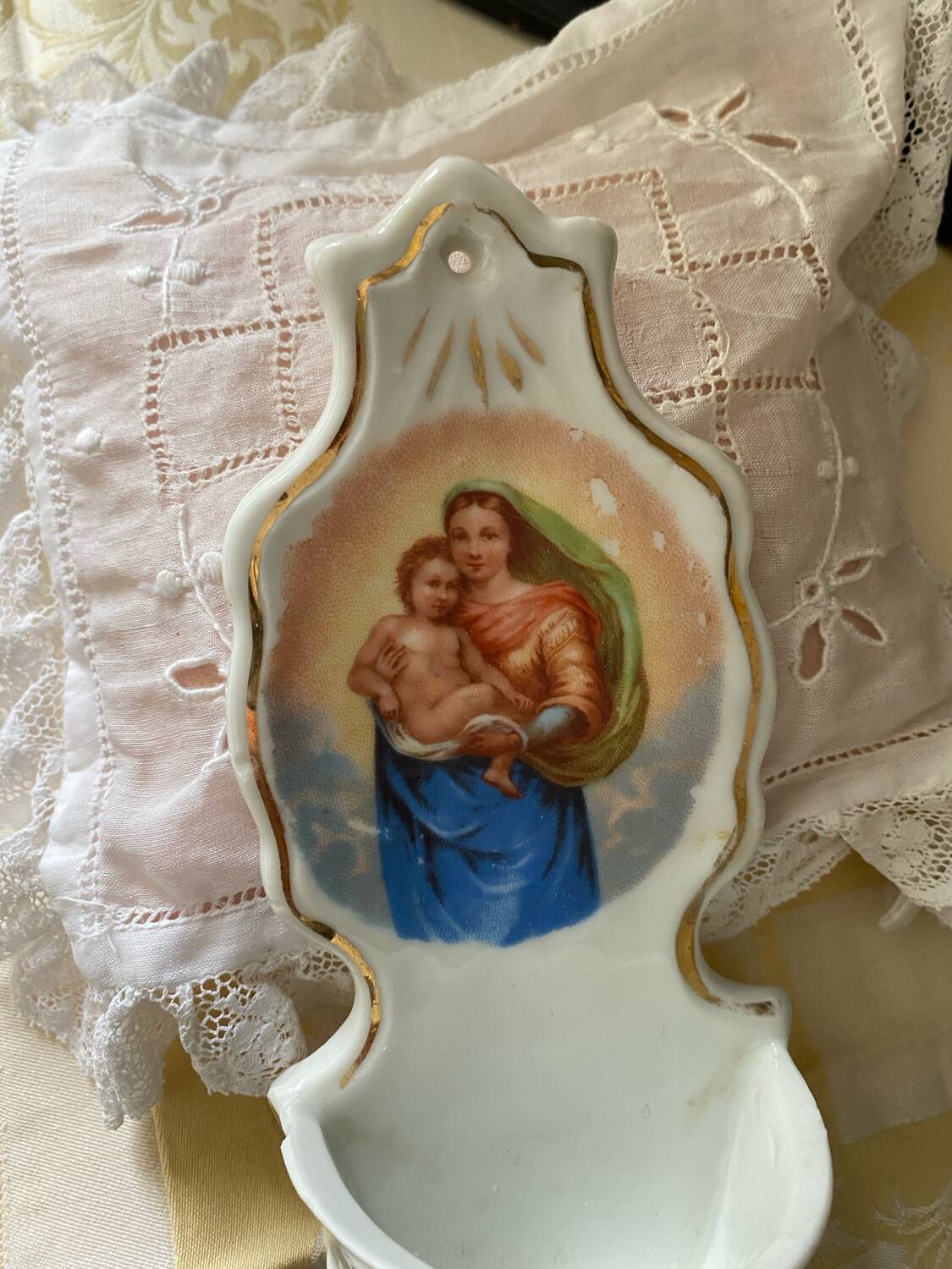 Paris porcelain stoup 19th century