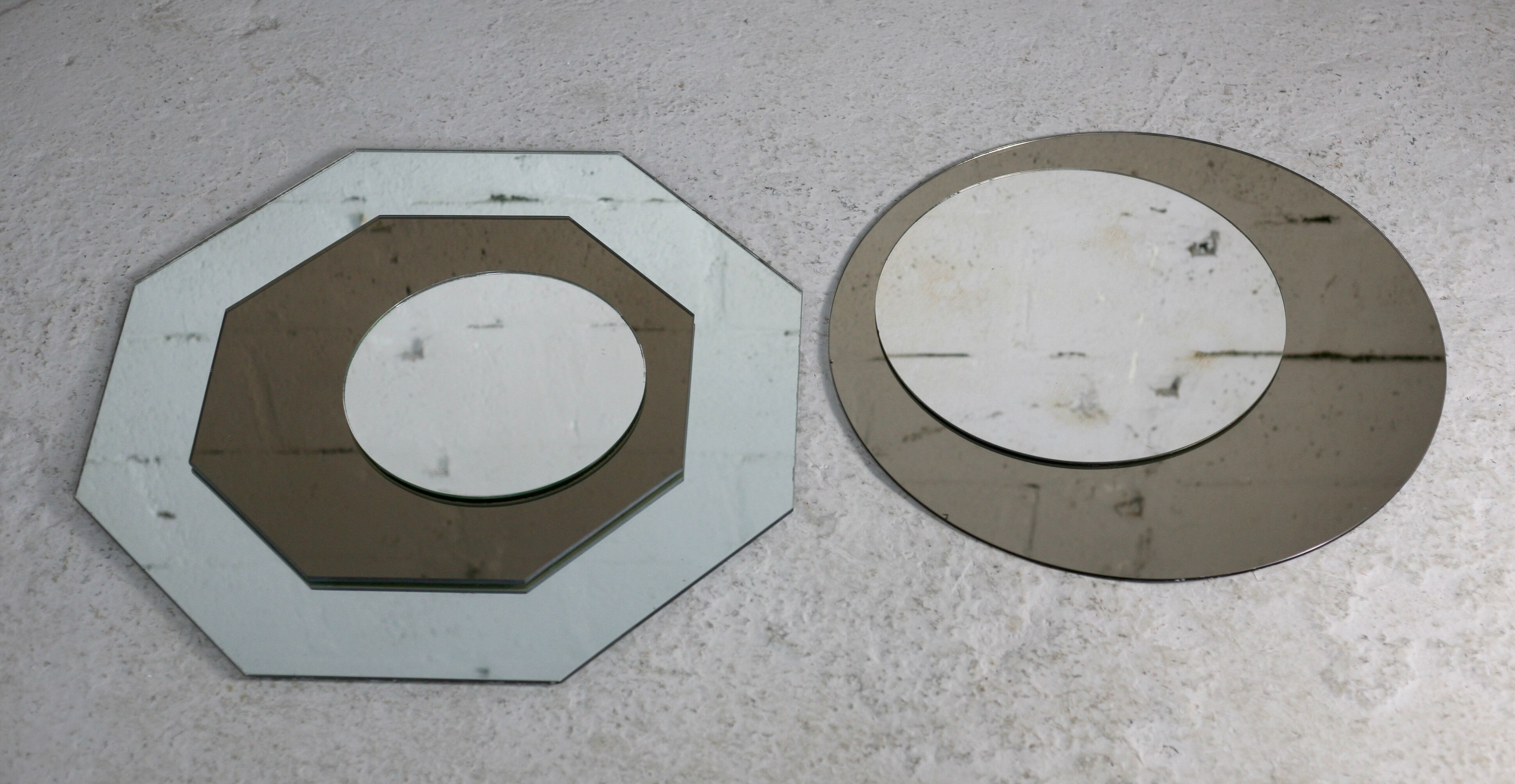 Pair of "kinetic" mirrors, France, circa 1970