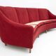 Mid-Century Modern Italian Velvet four Seater Curved Sofa, 1950s
