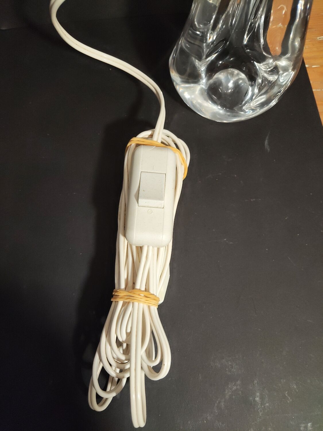 Modernist crystal lamp sculpture signed Schneider Paris France