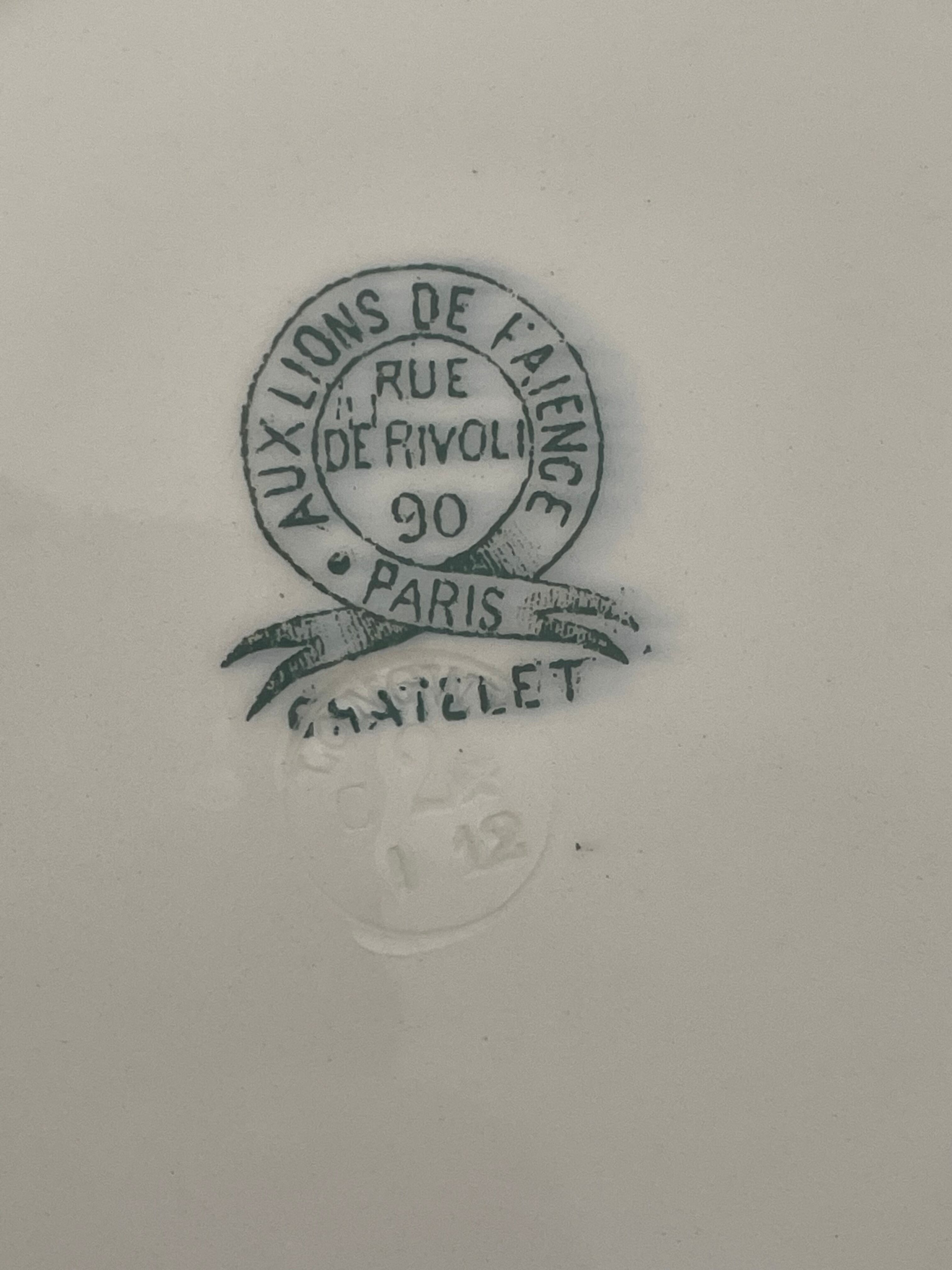 Set of 5 flat plates Terre de fer Longwy