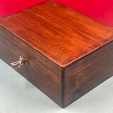 Wooden box with its key, vintage decoration