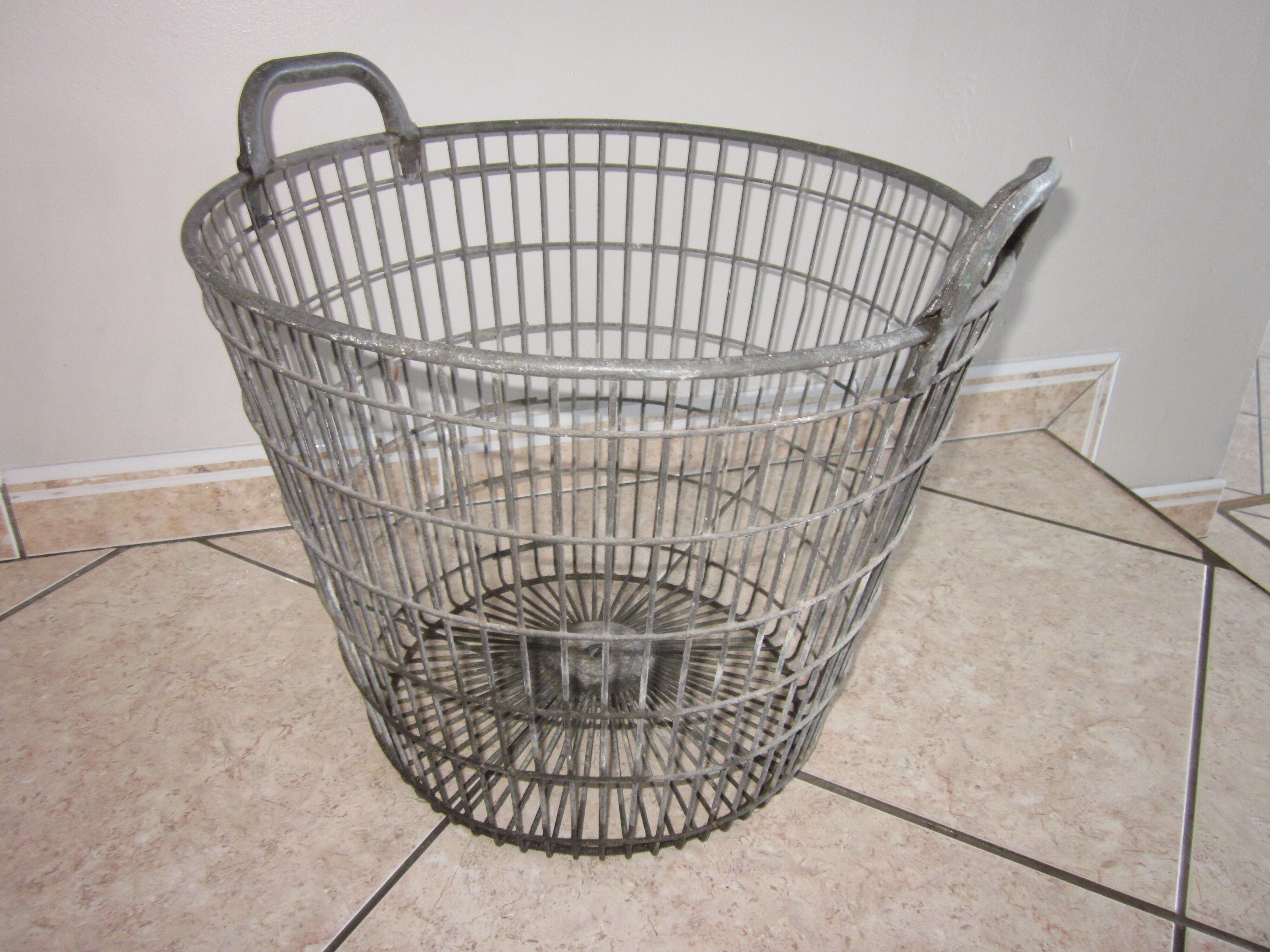 Old zinc basket