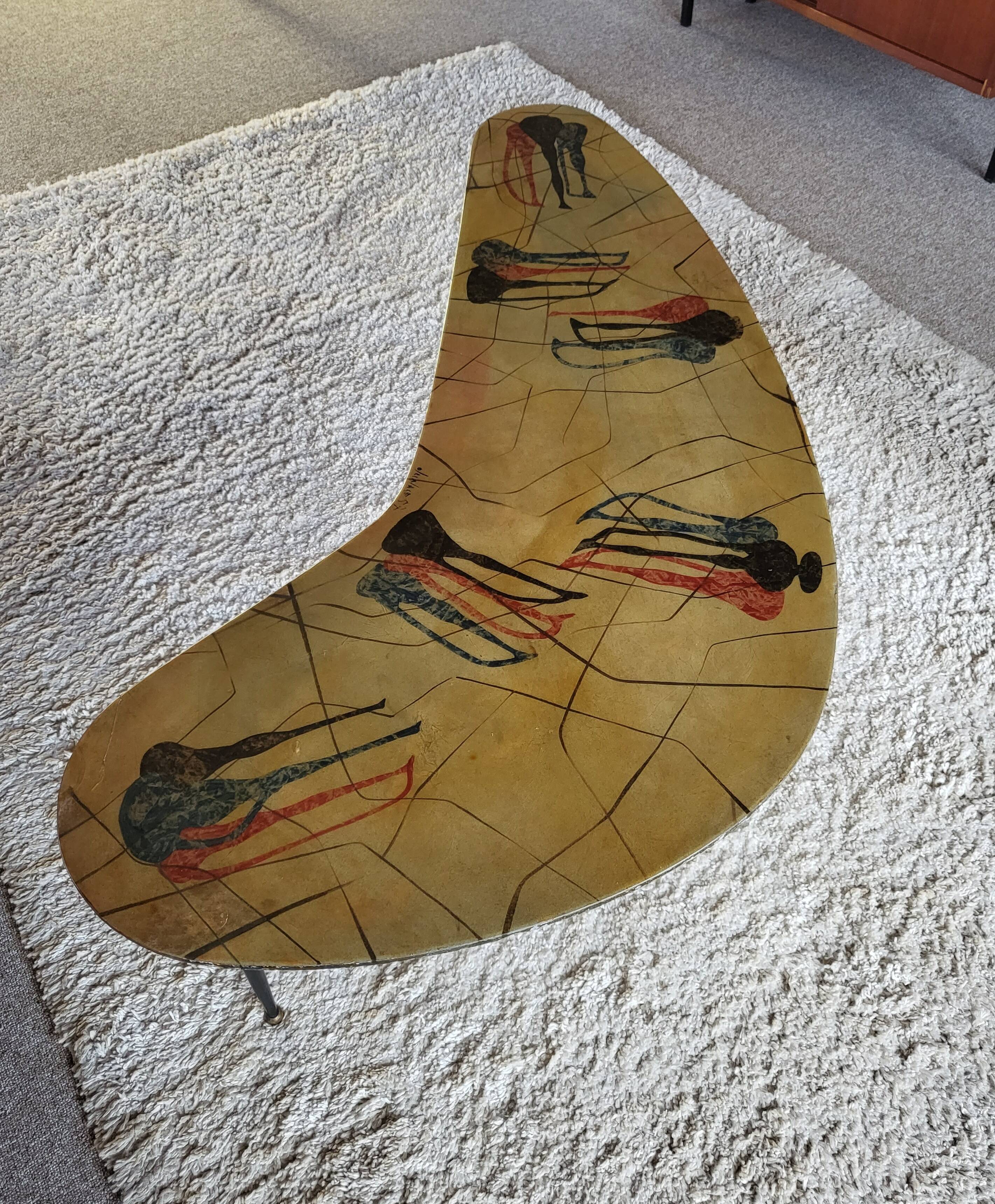 Table d’appoint peinte à la main par Decalage, Italie 1957