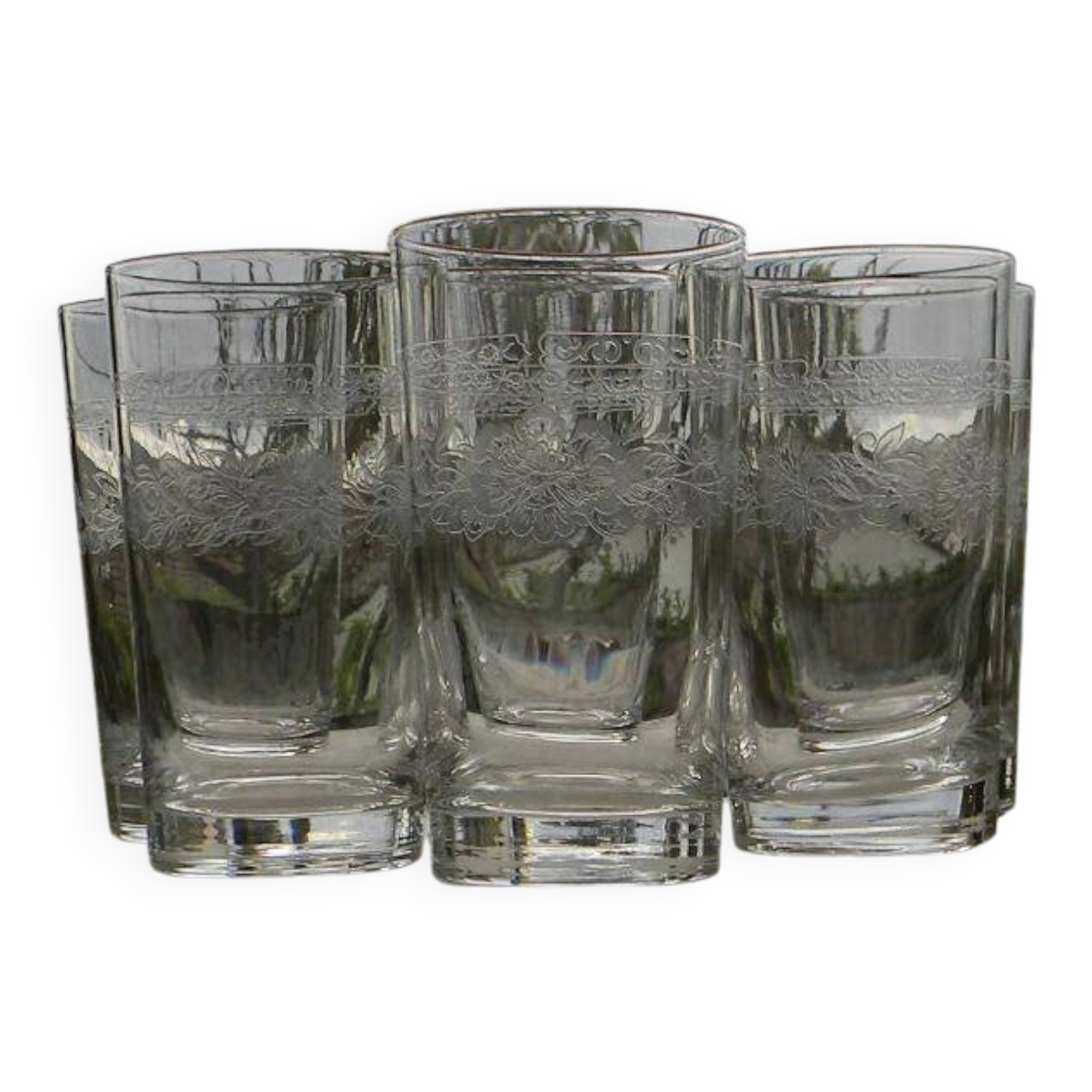 Lot de 6 verres à orangeade en cristal d'arques. modèle matignon.