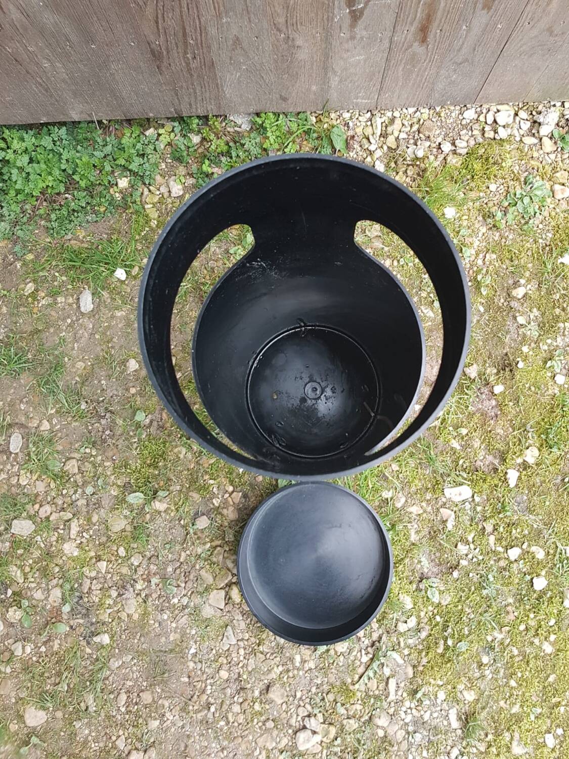 Umbrella holder trash can kartell 4610-50 design gino colombini black & stainless steel #a658