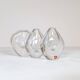 Midcentury Set of 3 Vases and Plate in Clear Crystal Glass Orrefors Sweden 1950