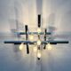 Mid-century Swiss space-age wall lamps or ceiling lights by Temde, 1960s.