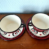 Pair of earthenware cups Saint Jean de Bretagne