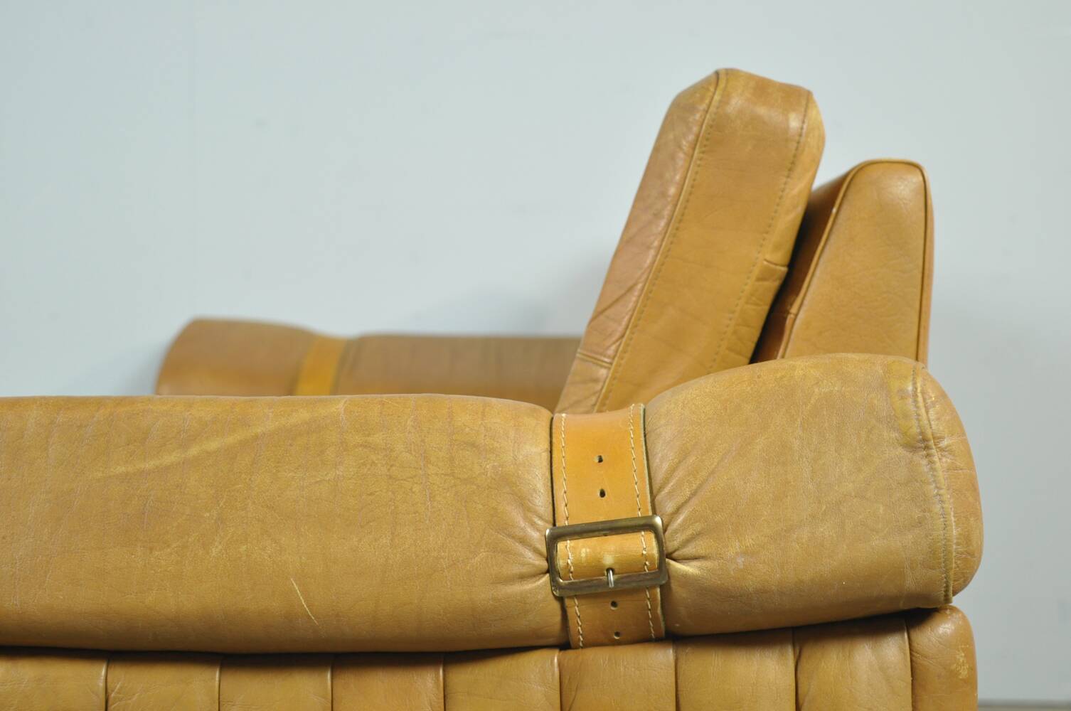 Danish vintage leather 2-seater sofa by svend skipper, 1970s