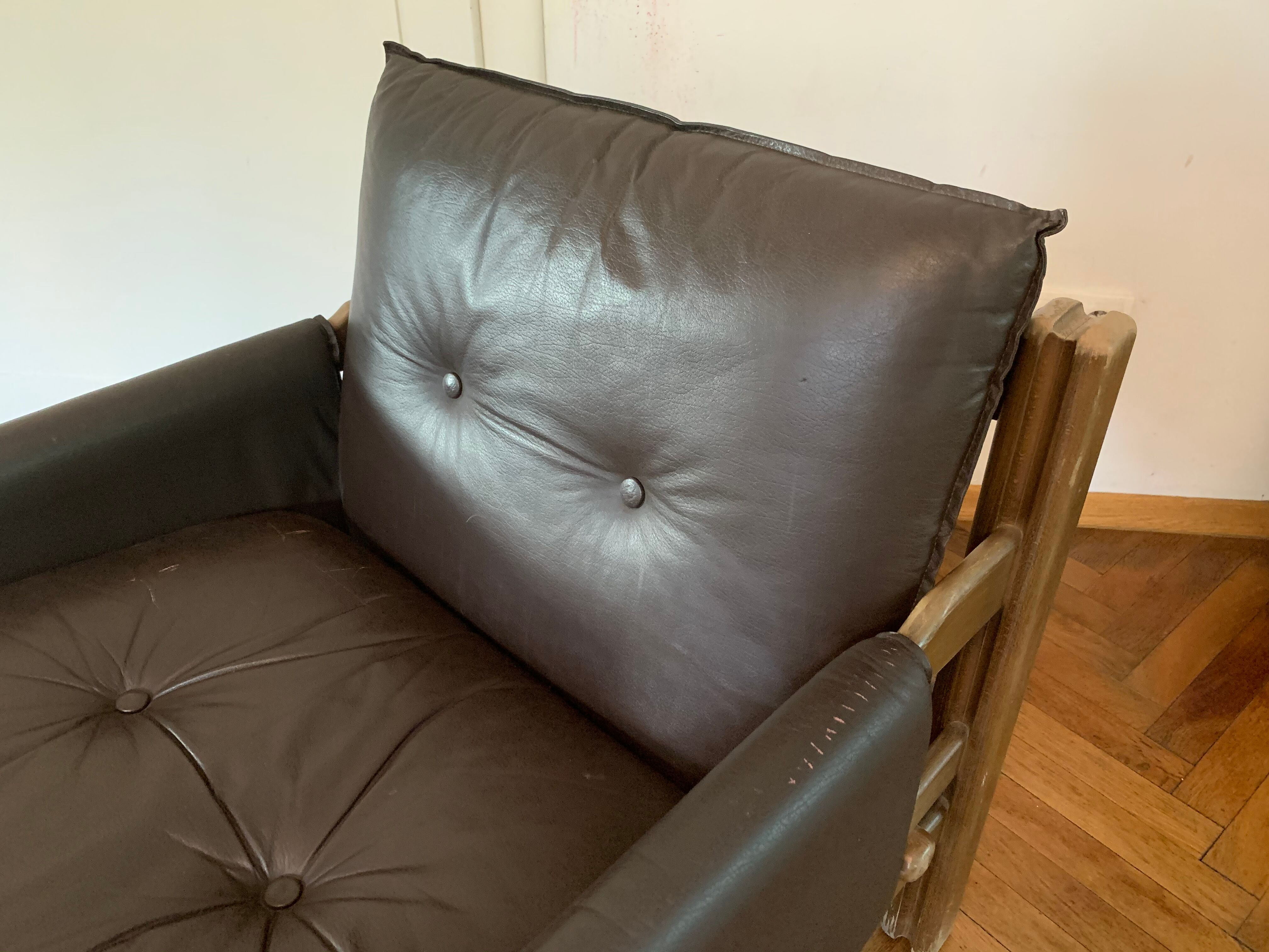 Leather armchair by Ton