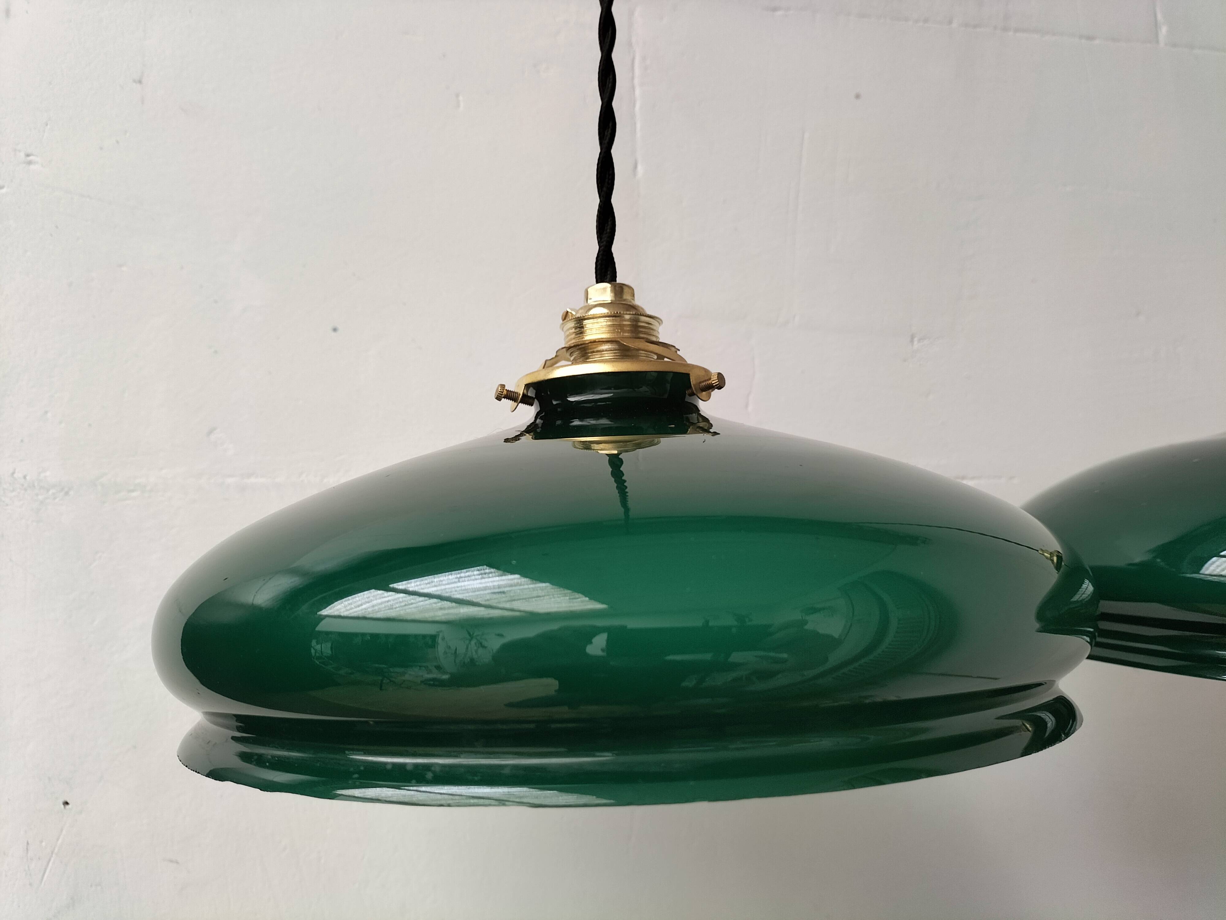 Green opaline pendant lights