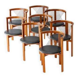 String chairs by Neils Jørgen Haugesen for Tranekaer, 1980s (set of 8)
