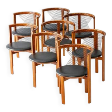 String chairs by Neils Jørgen Haugesen for Tranekaer, 1980s (set of 8)