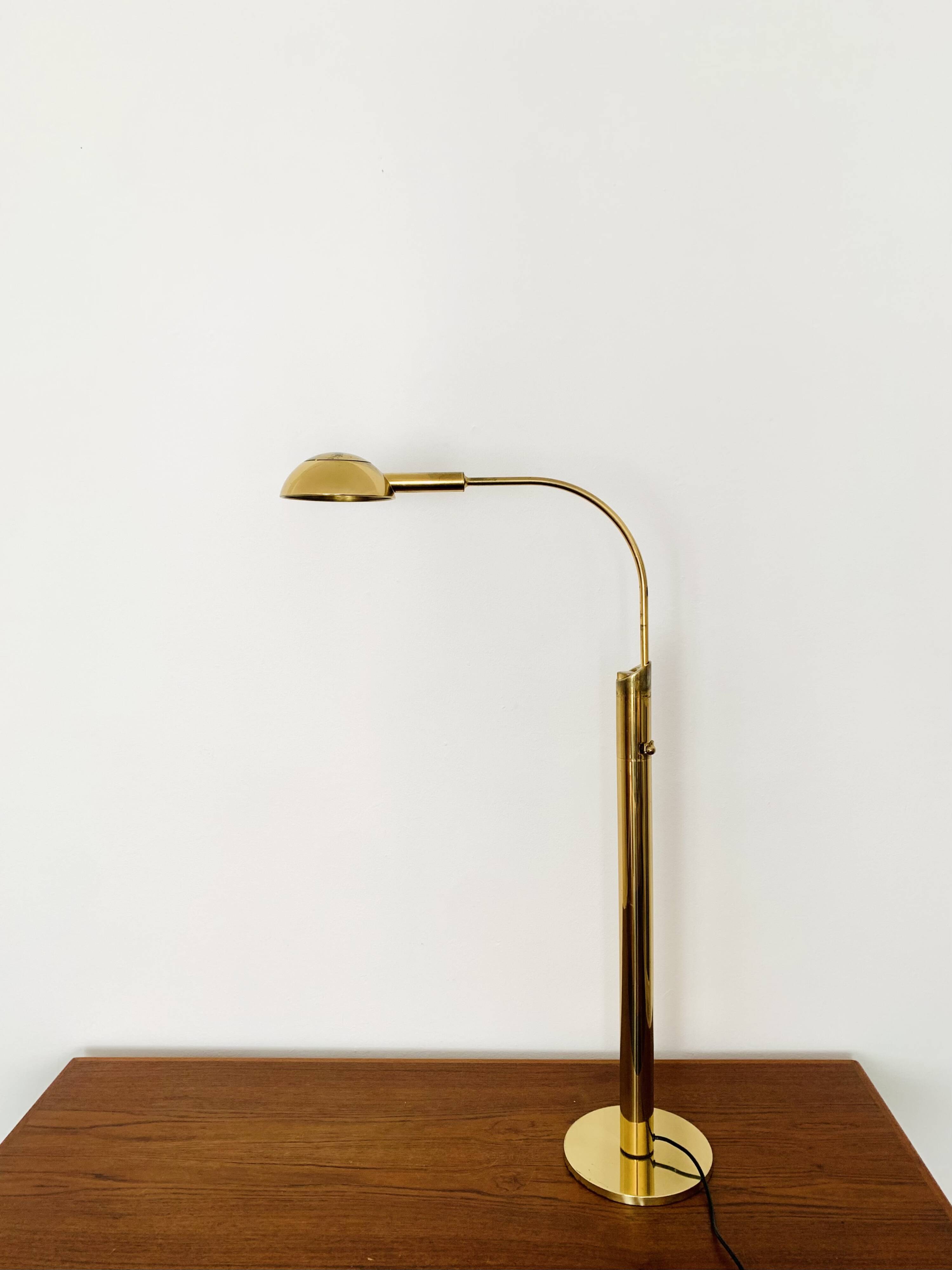 Adjustable 1970s Brass Floor Lamp by Florian Schulz