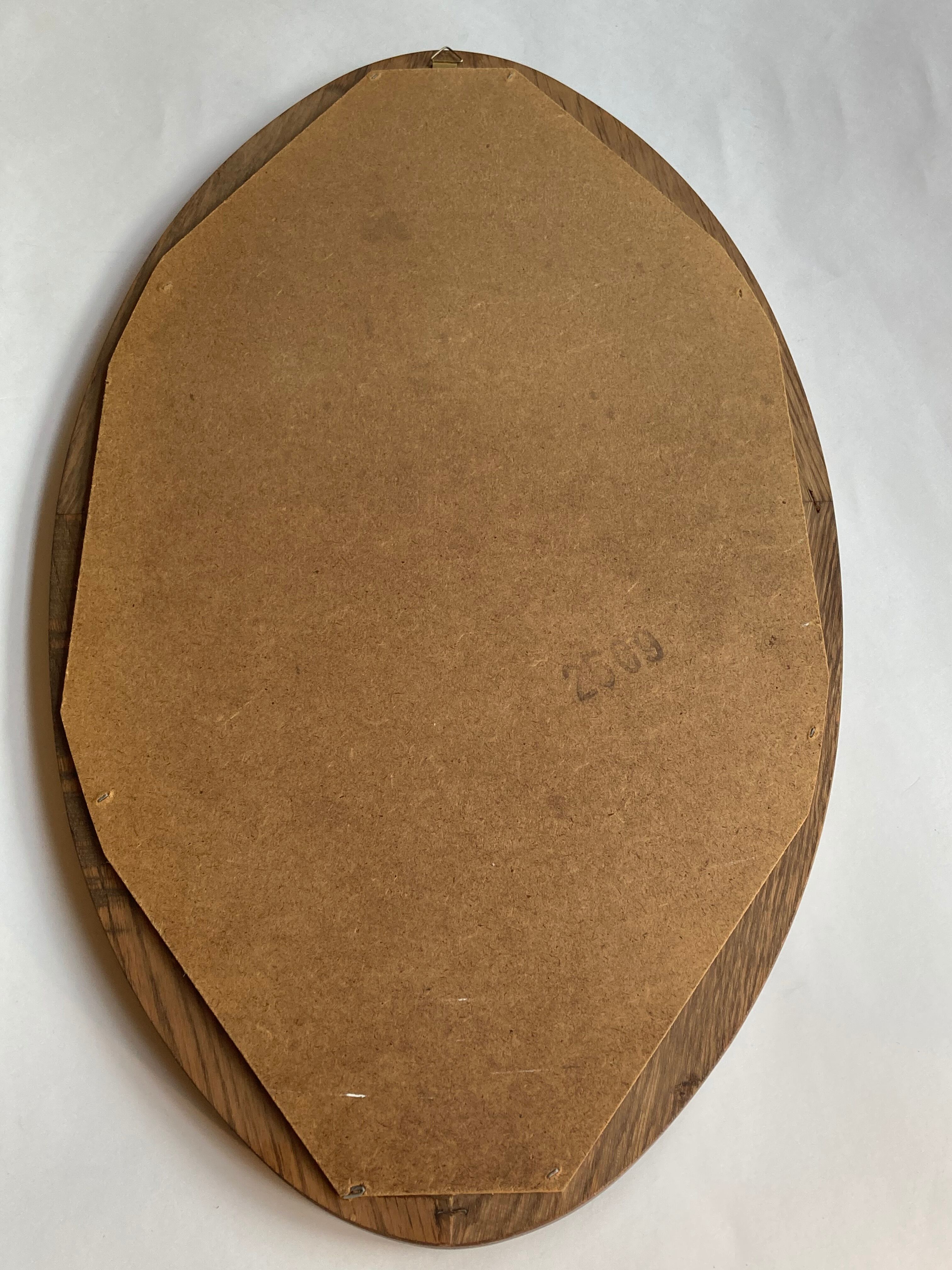 Danish oval teak mirror