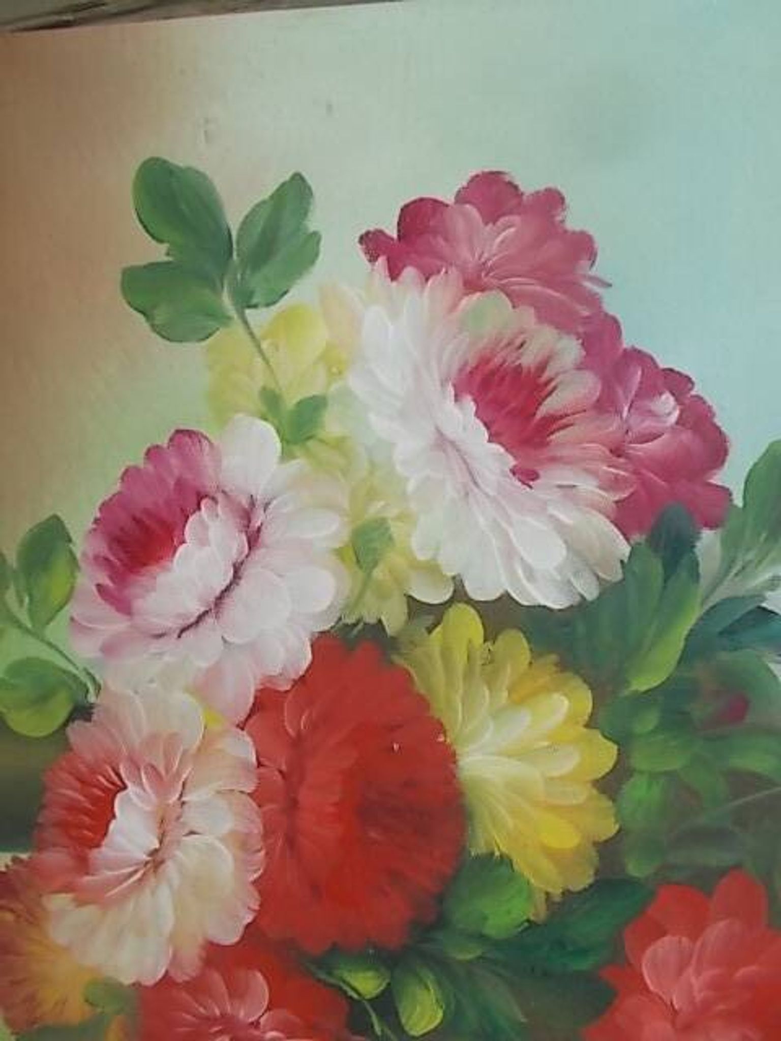 Grand tableau bouquet de fleurs  91,5 x 60,5
