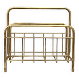 Vintage gold metal magazine rack – minimalist design – 1970s
