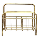 Vintage gold metal magazine rack – minimalist design – 1970s