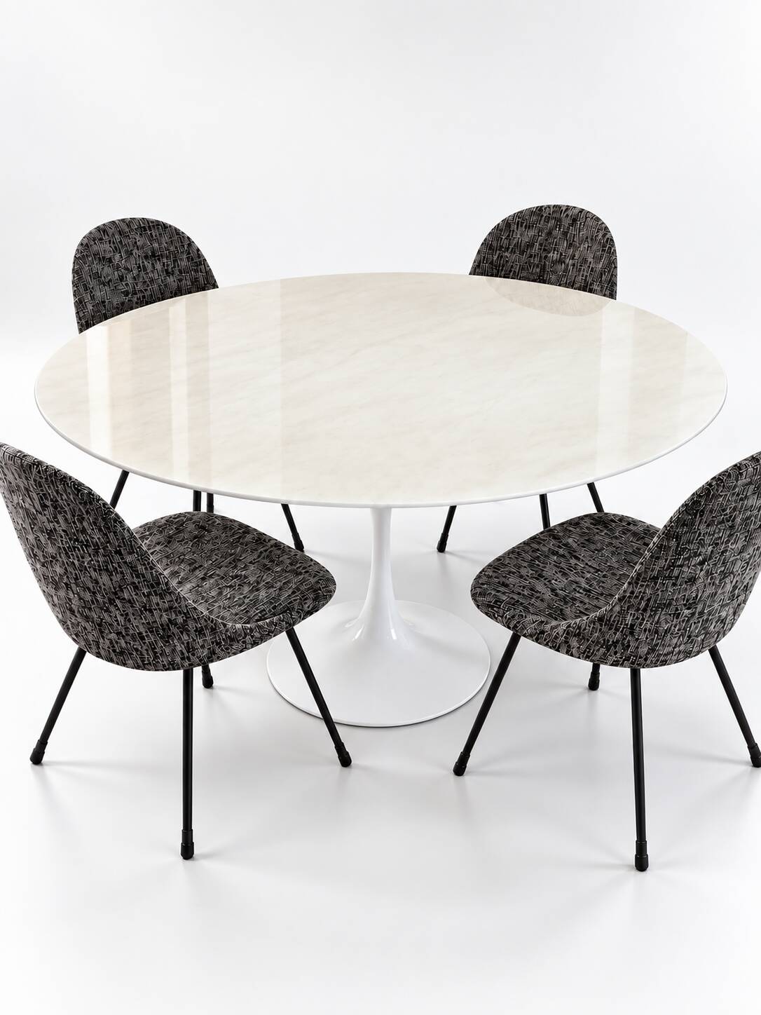 Table Tulip en marbre de Carrare vintage - Knoll