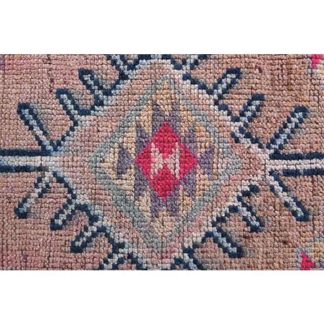 Vintage Turkish Oushak Handmade Wool Cotton Purple Runner Rug 89x375