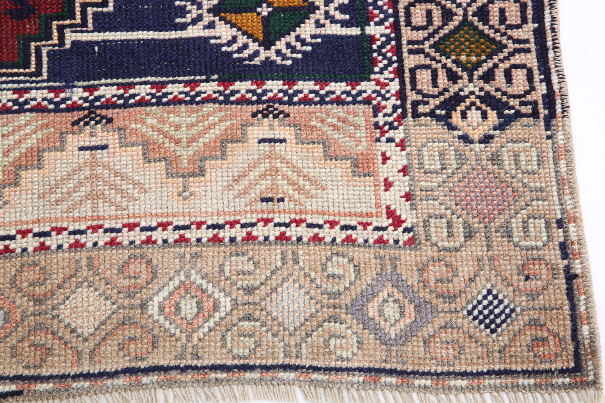 Tapis vintage turc classique en laine fait à la main 97x192cm