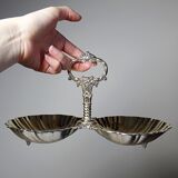 Vintage 50-70 light gold metal double shell server