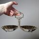Vintage 50-70 light gold metal double shell server