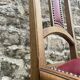 Pair of studded burgundy leather Art Deco chairs
