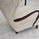 1960s, Danish high-back armchair, genuine sheepskin, reupholstered.