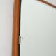 Scandinavian slightly convex rectangular teak mirror by "Kron"