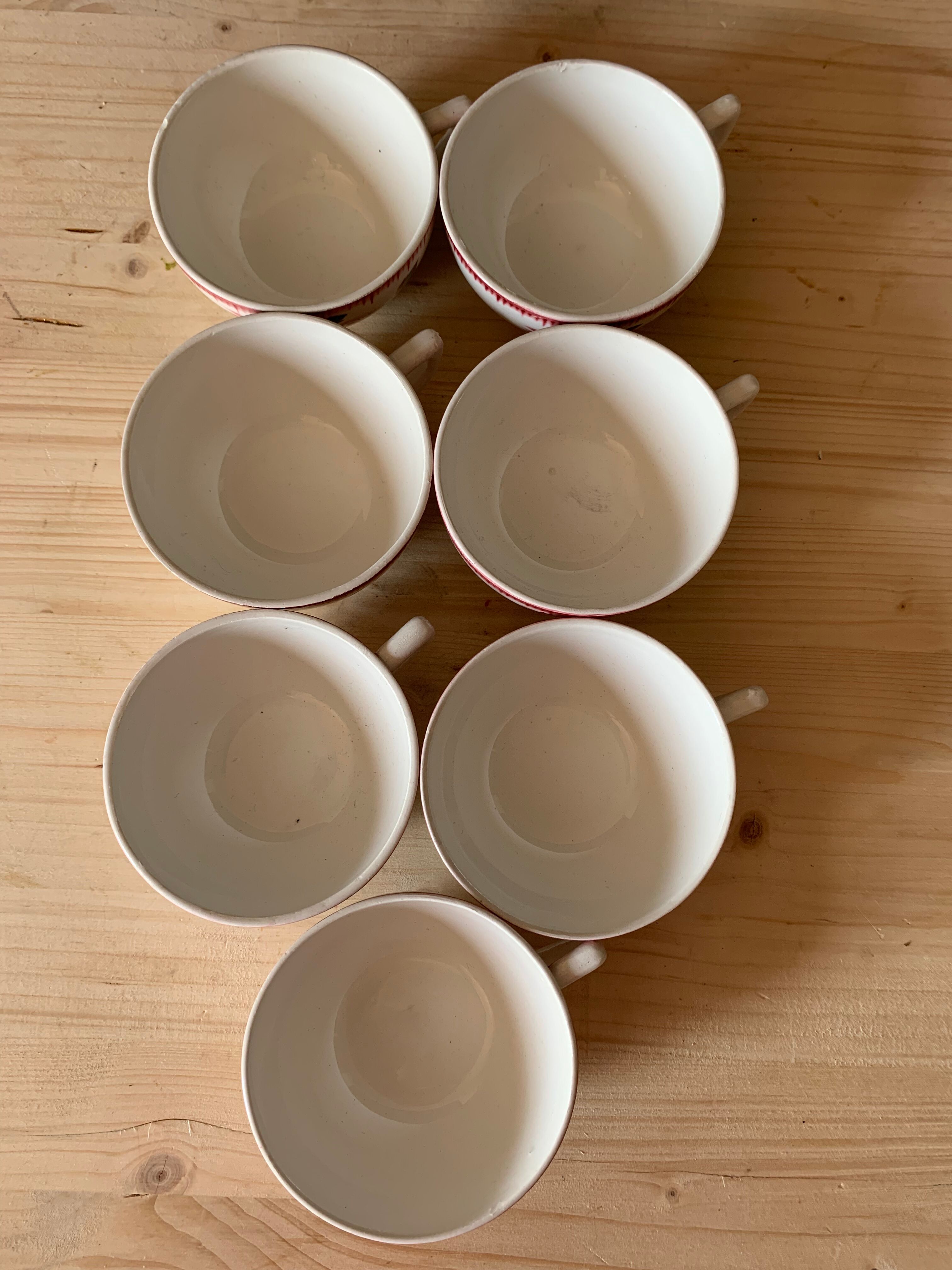 7 ceramic cups Digoin Sarreguemines