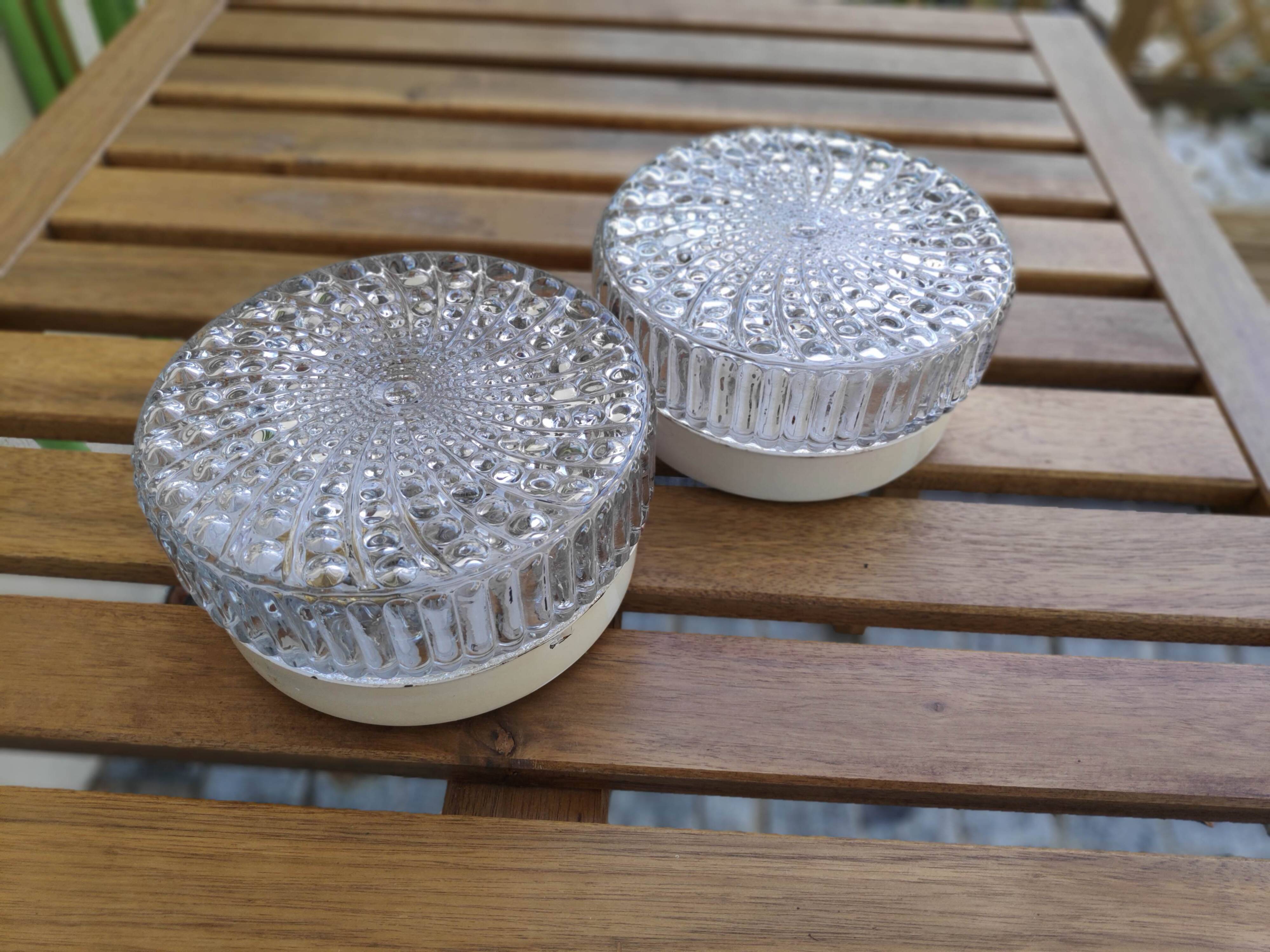 Set of 2 ceiling lights with a small bubble effect (L-0231)