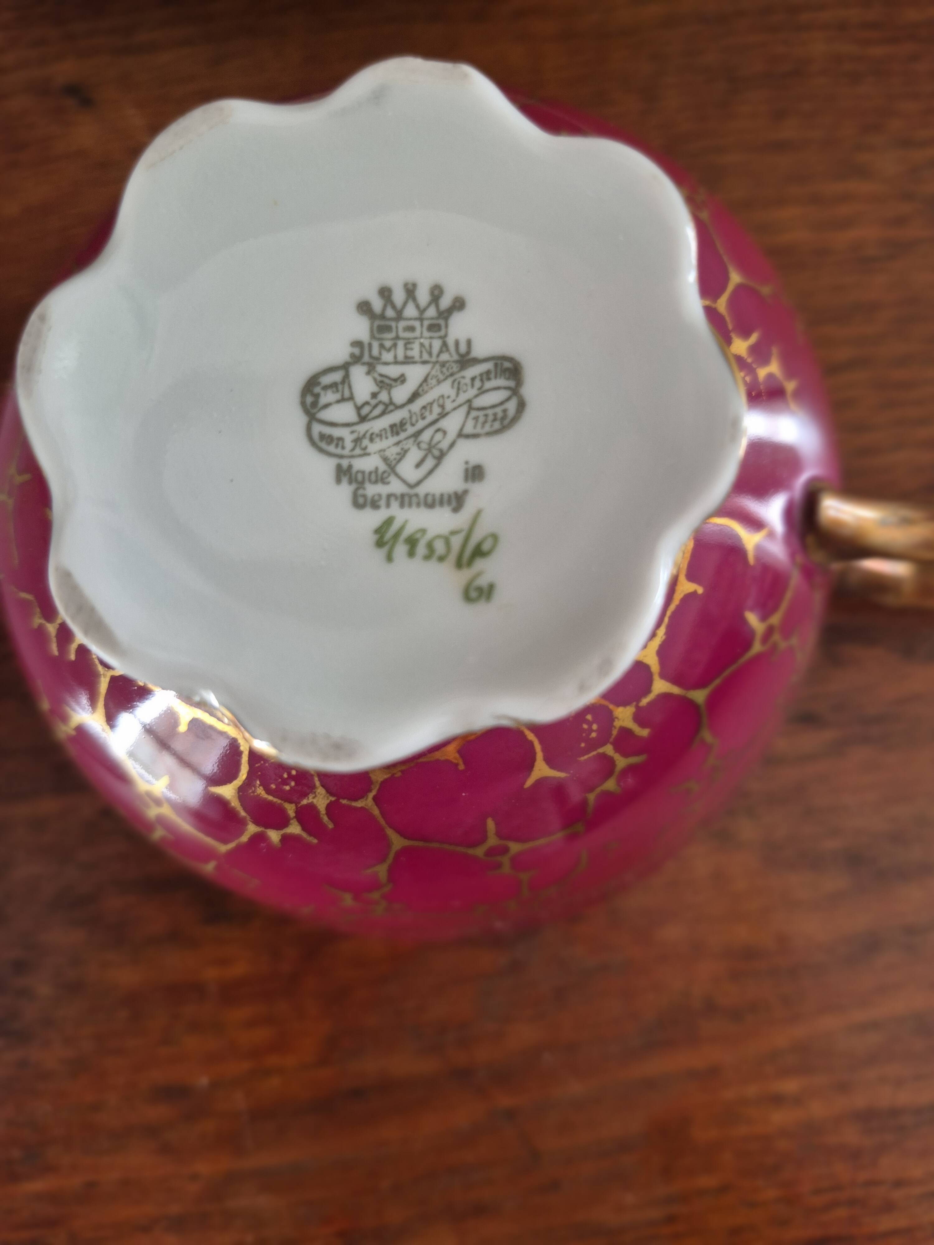 Cup and plate porcelain Graff Von Henneberg Germany vintage