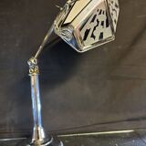 Large PIROUETT Art Deco metal chromo glass clouds lamp