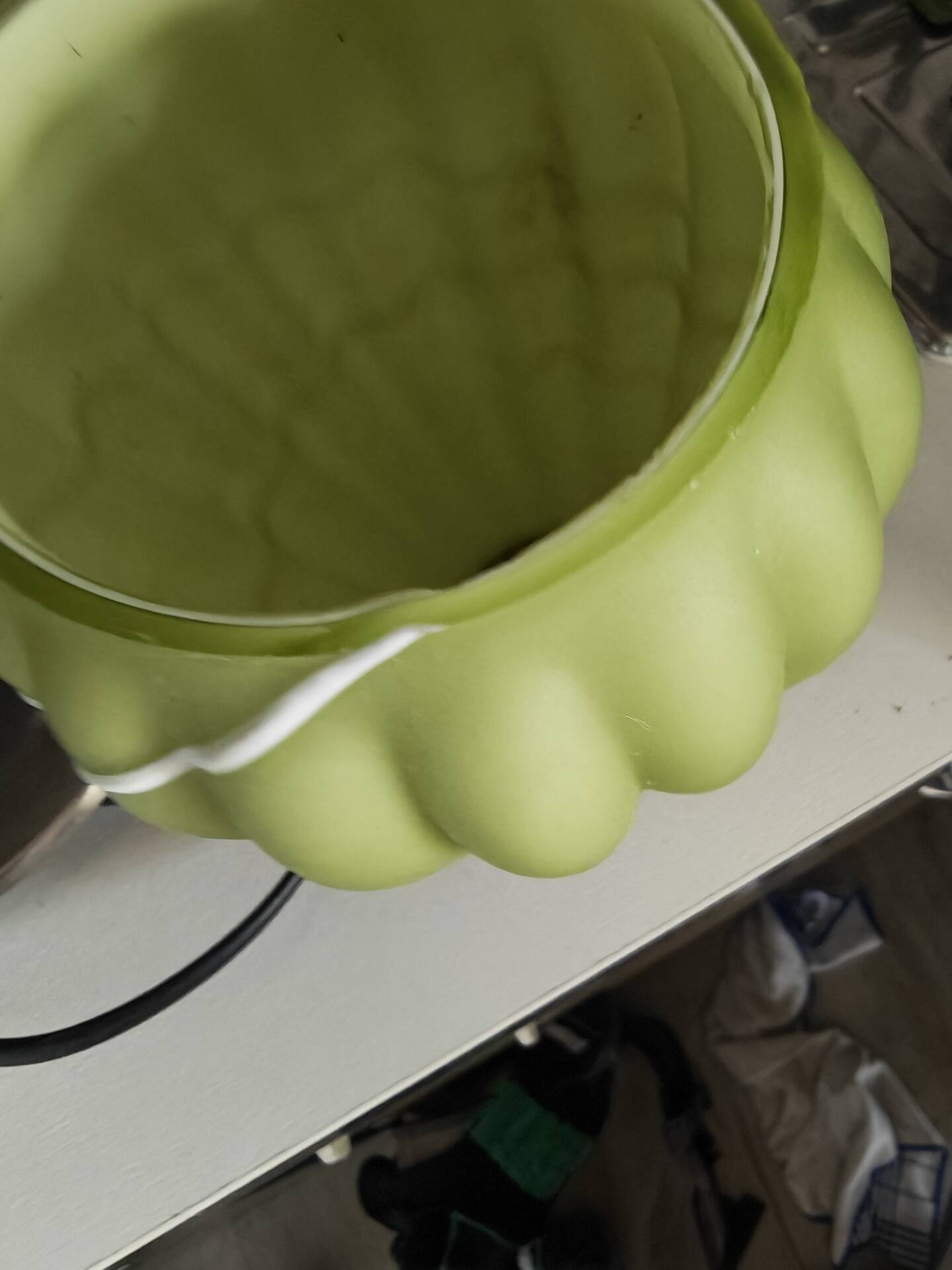 Rare Art Deco Petit Opaline Glass Vase in Green with Serpent 1930