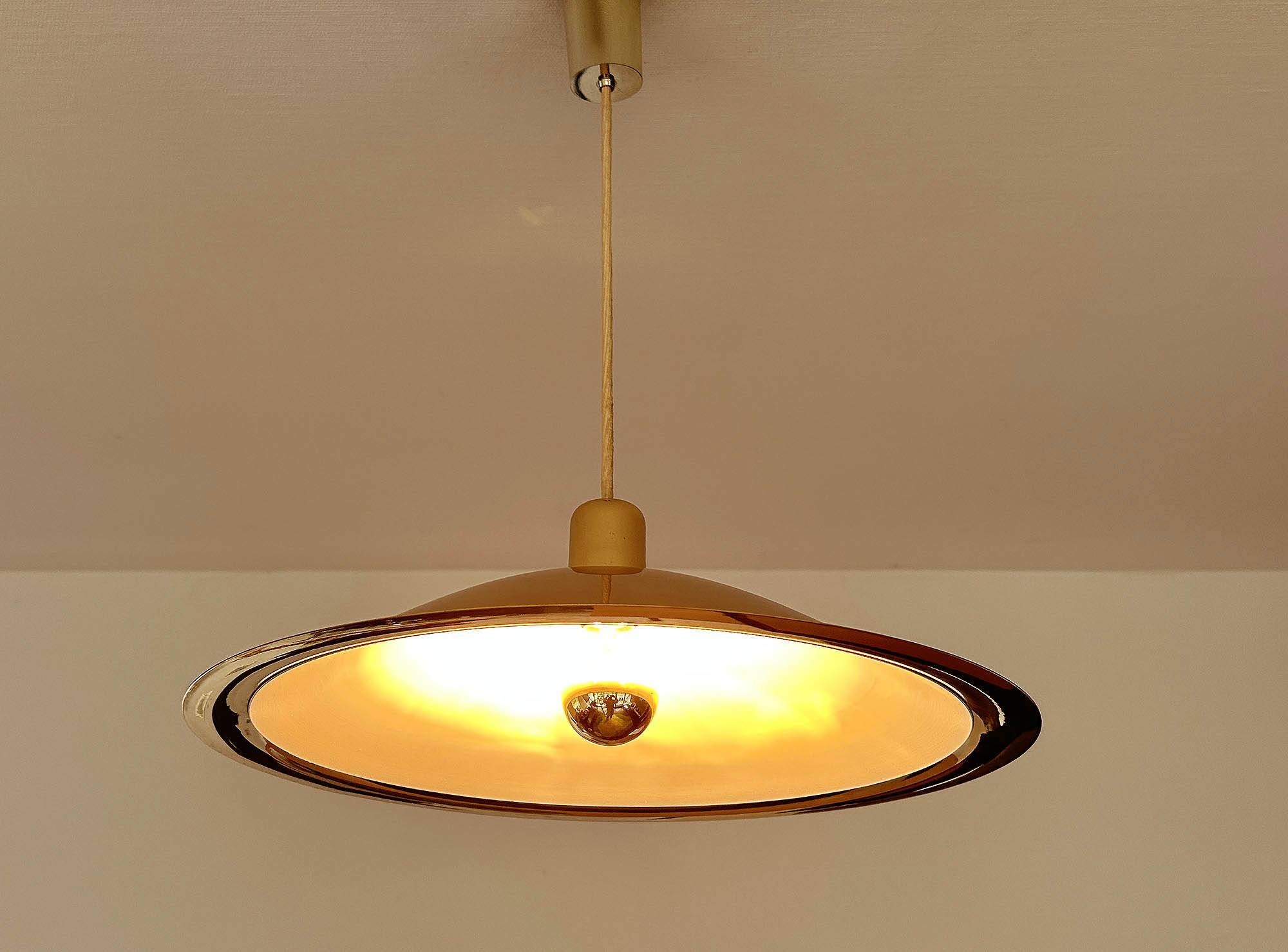 Large Scandinavian Pendant Light in Brass