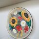 Vintage Hand-Painted Floral Clay Wall Plate - 1970s Yugoslavia