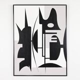 Unknown Artist, Abstract Composition, Acrylic On Canvas.