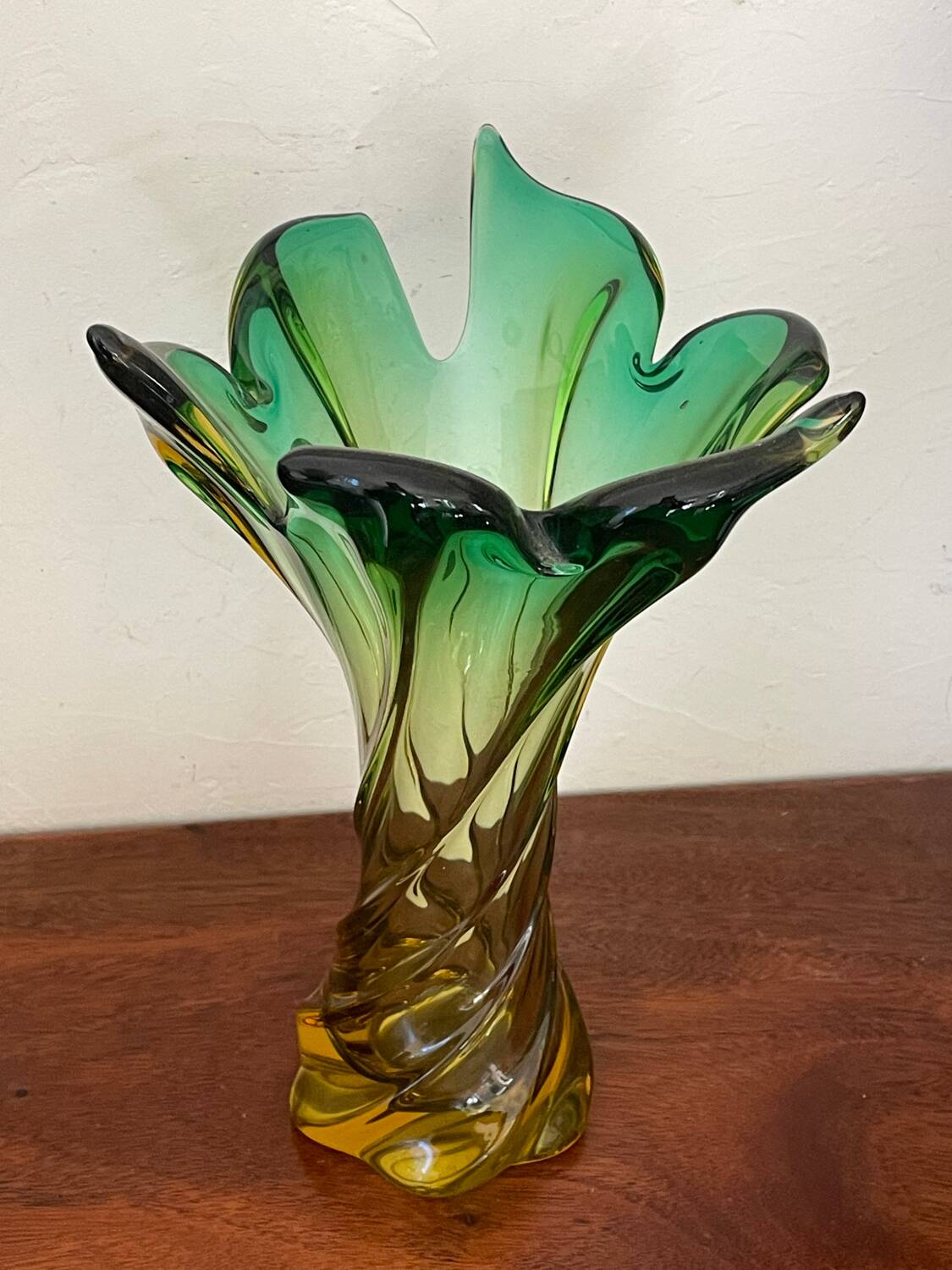 Old two-tone Murano glass vase 1960