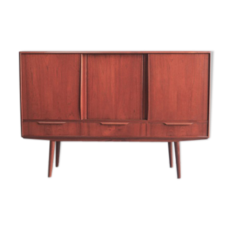 High 60's teak veneer sideboard with bar