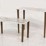 Set of 2 enamel tables, Sweden, 1970