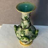 Majolica Palissy vase, dating from the Victorian era circa 1890