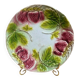 Antique majolica plate – raised strawberry decoration – gilding