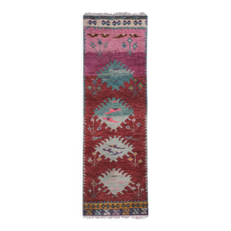 Vintage Turkish rug from Oushak, hand-woven 65x184 cm