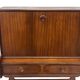 Vintage teak wall cabinet with flap door 1960s design wall unit