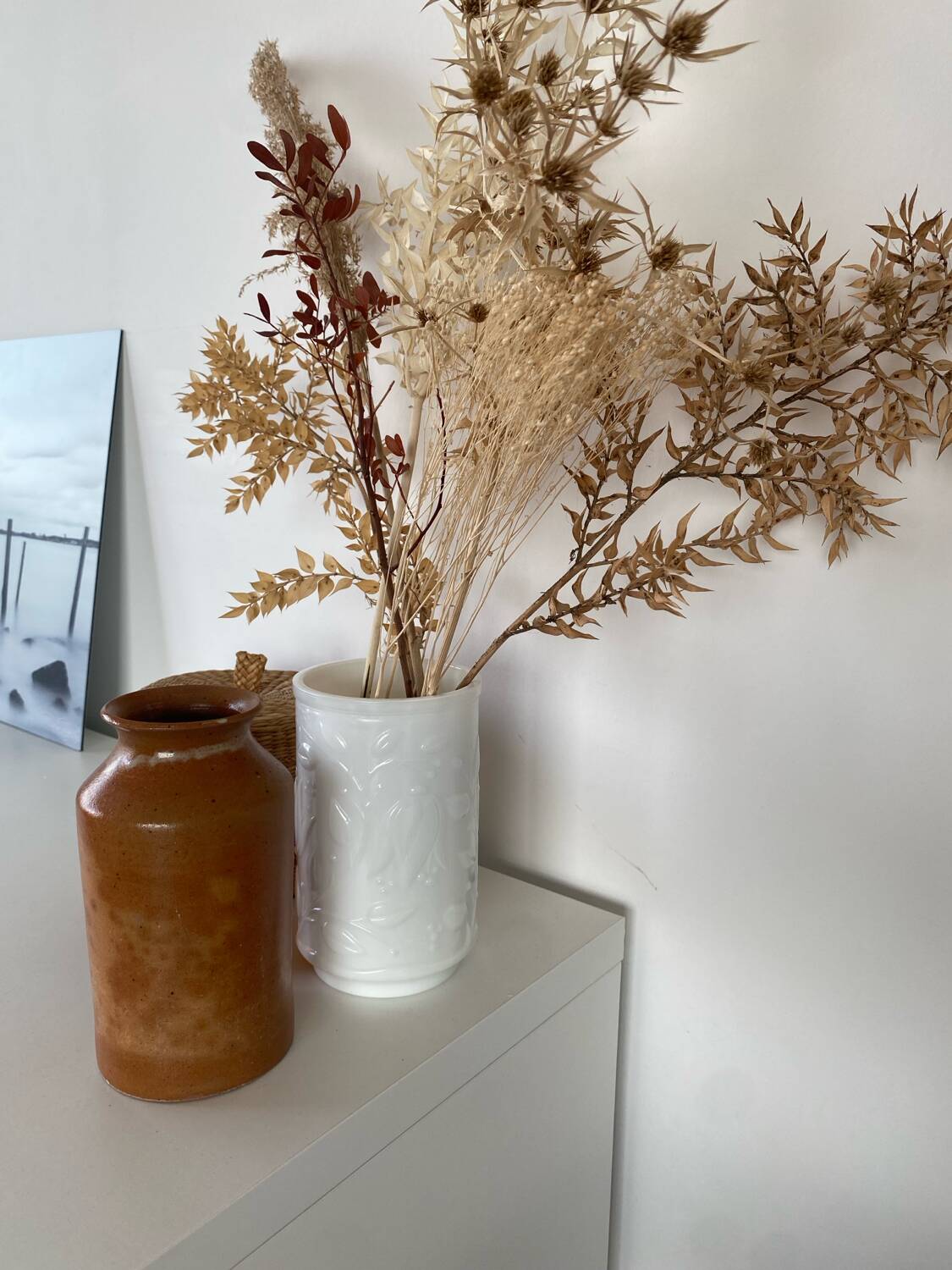 Large opaline white vase