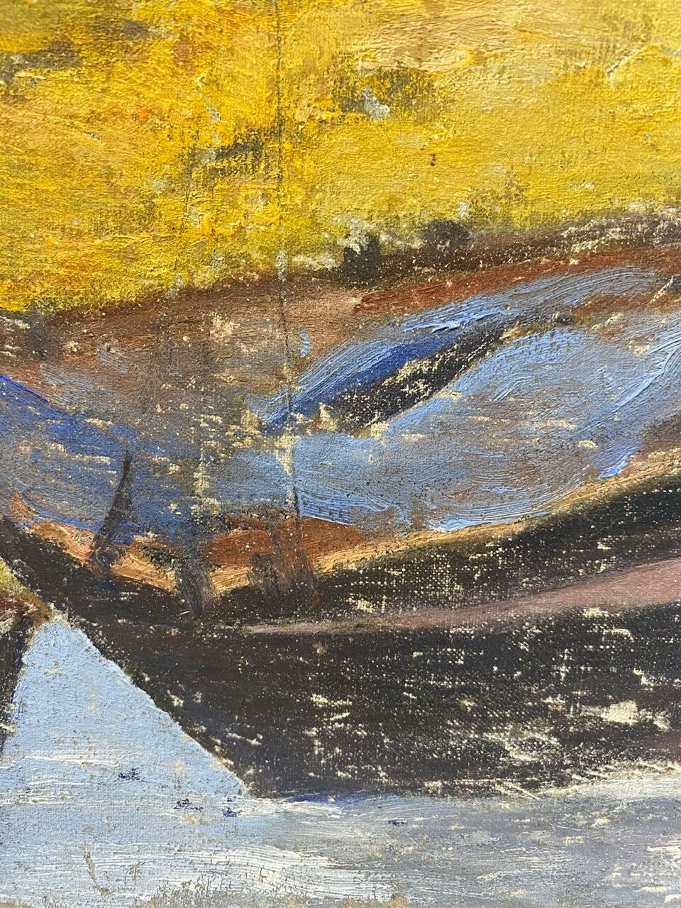 Tableau ancien , paysage breton xx siècle